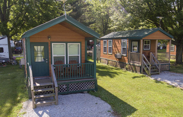 camping cabin rental exterior