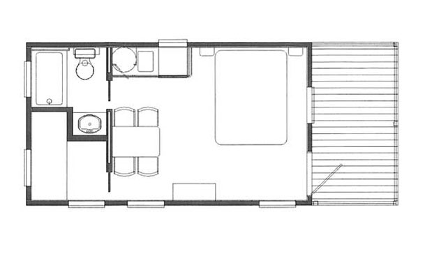 camping cabin rental interior floor plan