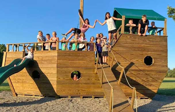 pirate ship playground at Adventure Bound Southwoods