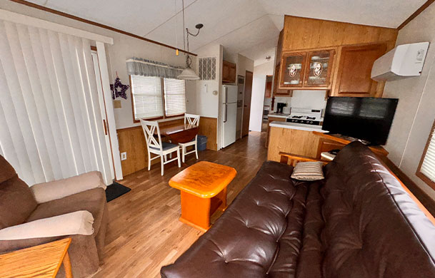 Casa Villa park model rental interior at Adventure Bound Southwoods